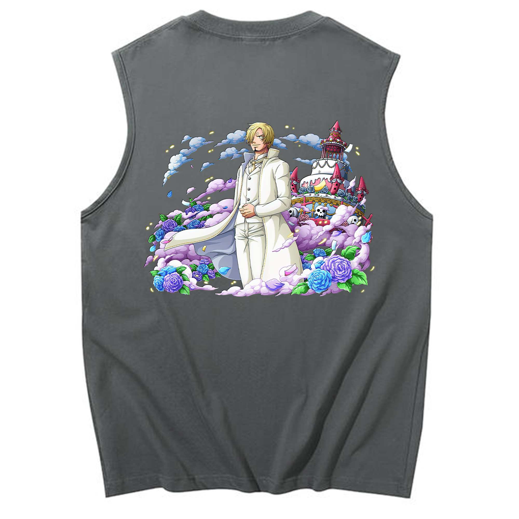 （画像用） ワンピース サンジ ONE PIECE Sanji コットン100％タンクトップ（背面プリント）